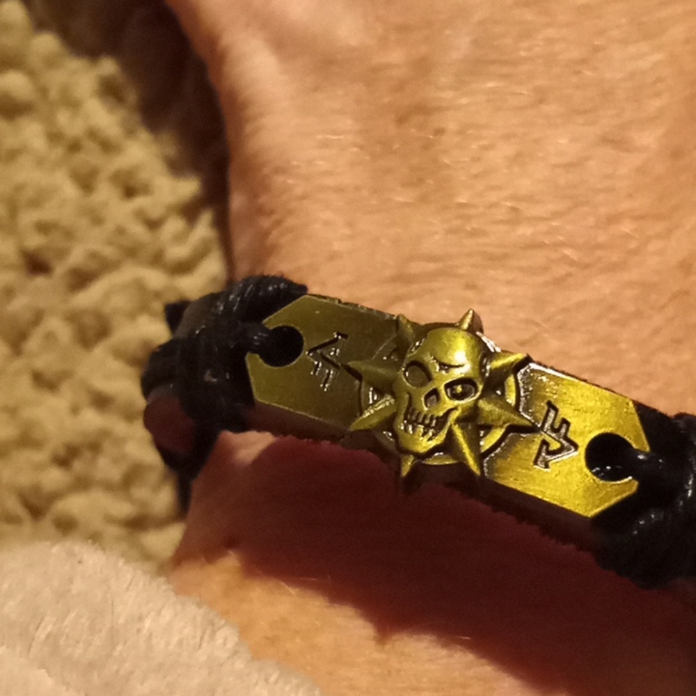 Genuine Leather Skull Bracelet